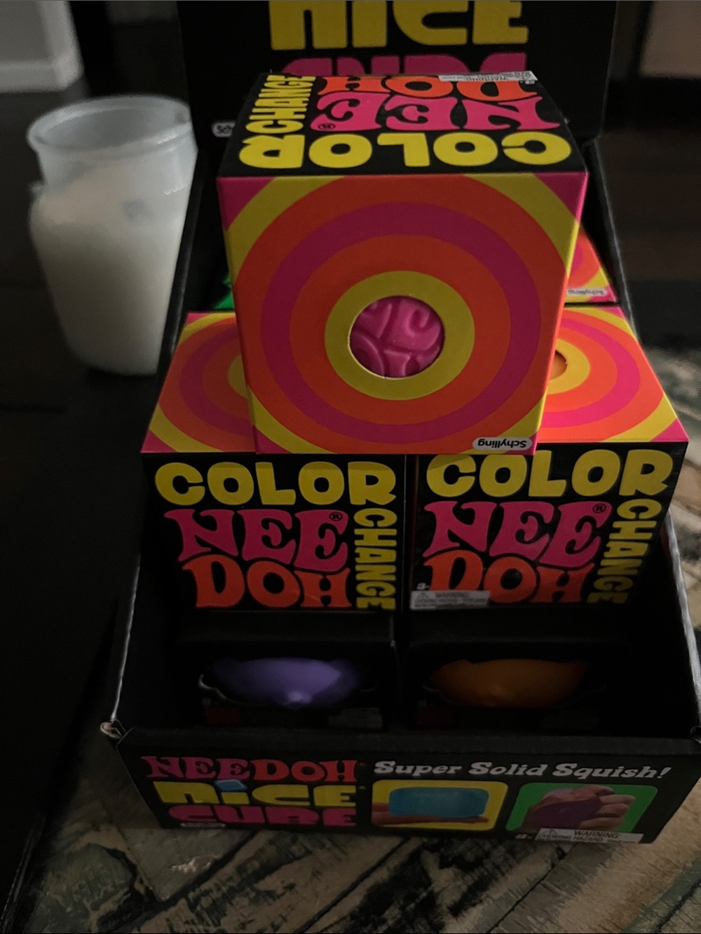 Color NeeDoh Pink Color Change Squish Toy - Bright Pink & Yellow Packaging